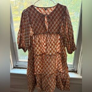 Indian Cotton three tiered 70s vibe dress